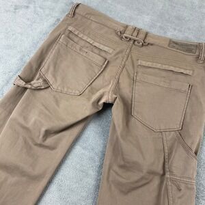 Jimmy Taverniti Women 31 Pants Brown Utility Carpenter Stretch Low Rise Straight